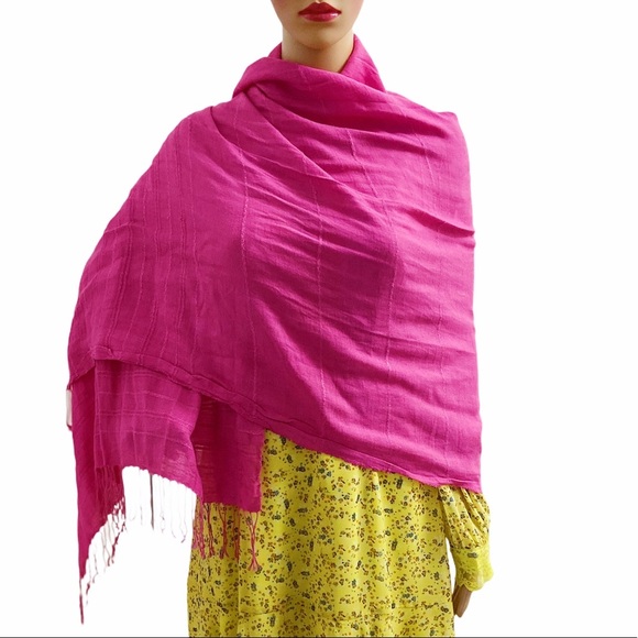 VINTAGE pink scarf - Picture 1 of 8